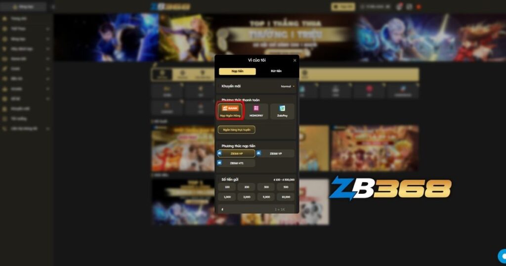 4 Cách Nạp Tiền ZB368 Chơi Lô Đề (Ngân Hàng, Momo, ZaloPay)