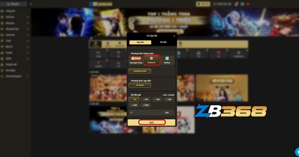 4 Cách Nạp Tiền ZB368 Chơi Lô Đề (Ngân Hàng, Momo, ZaloPay)